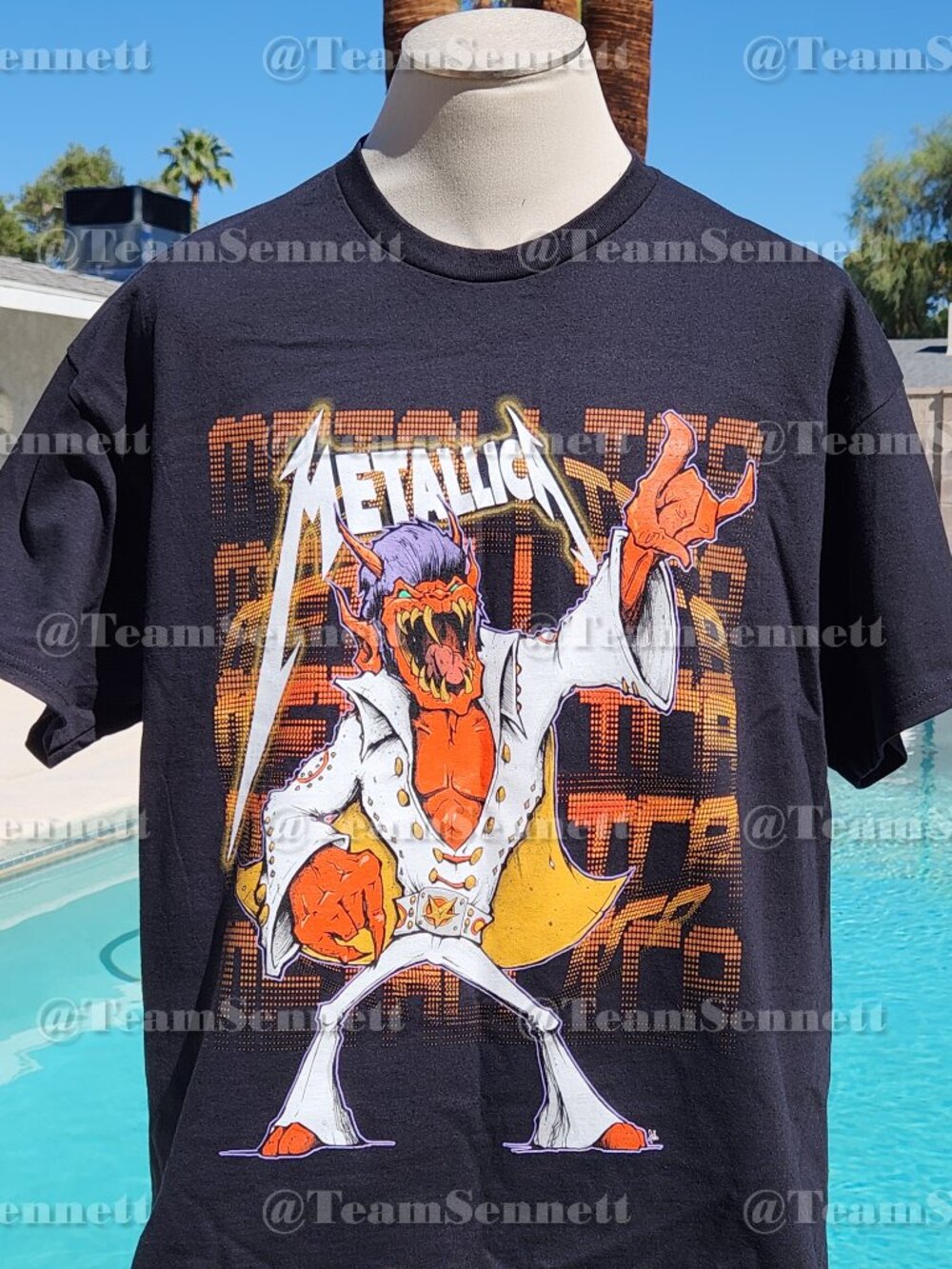 Metallica Red Demon Elvis Sphere Shirt / Life Burns Faster / Las Vegas 2026 / 27